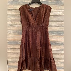 Brown eyelit Anne Klein dress - size 10